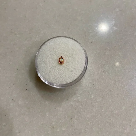 NWT LeRoi Millgrain Pear 14k rose gold white opal - Picture 4 of 7